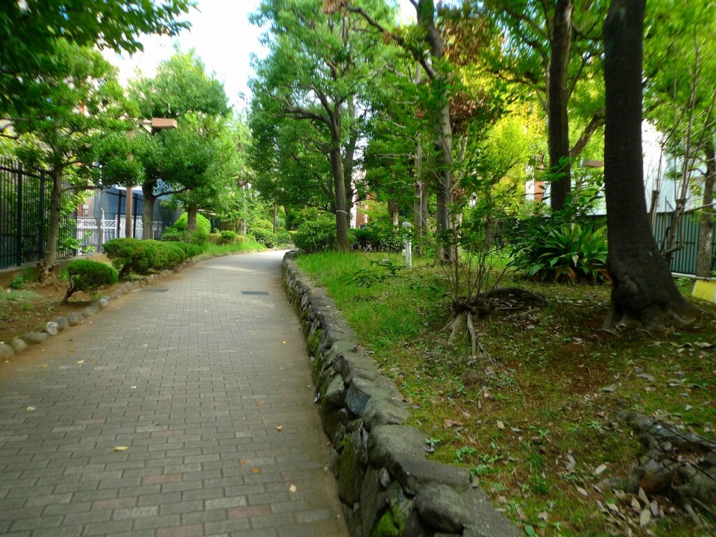洲崎川の跡　緑道公園